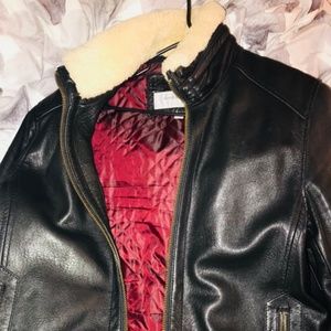 Sherling leather jacket mens like new
